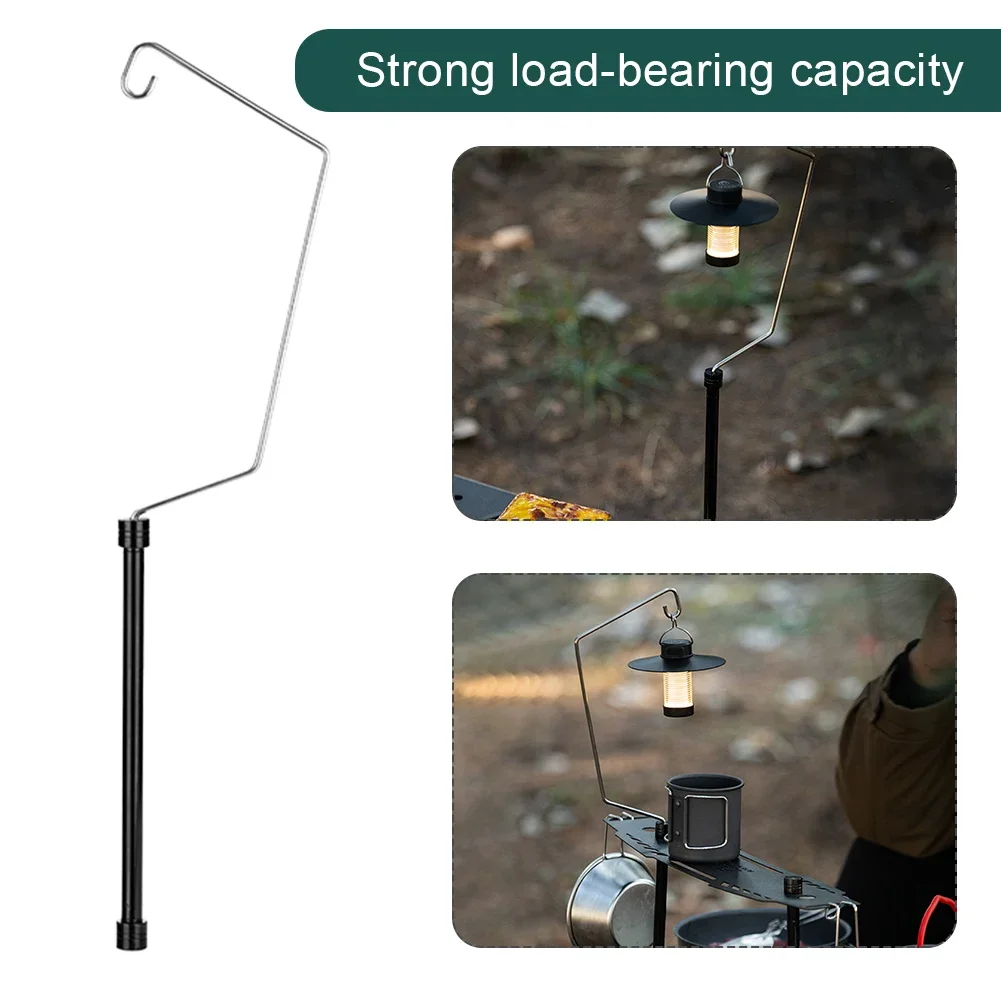 Camping Light Holder Aluminum Alloy Lamp Hanging Pole Multifunctional IGT Table Lantern Hanger for Picnic Hiking Fishing