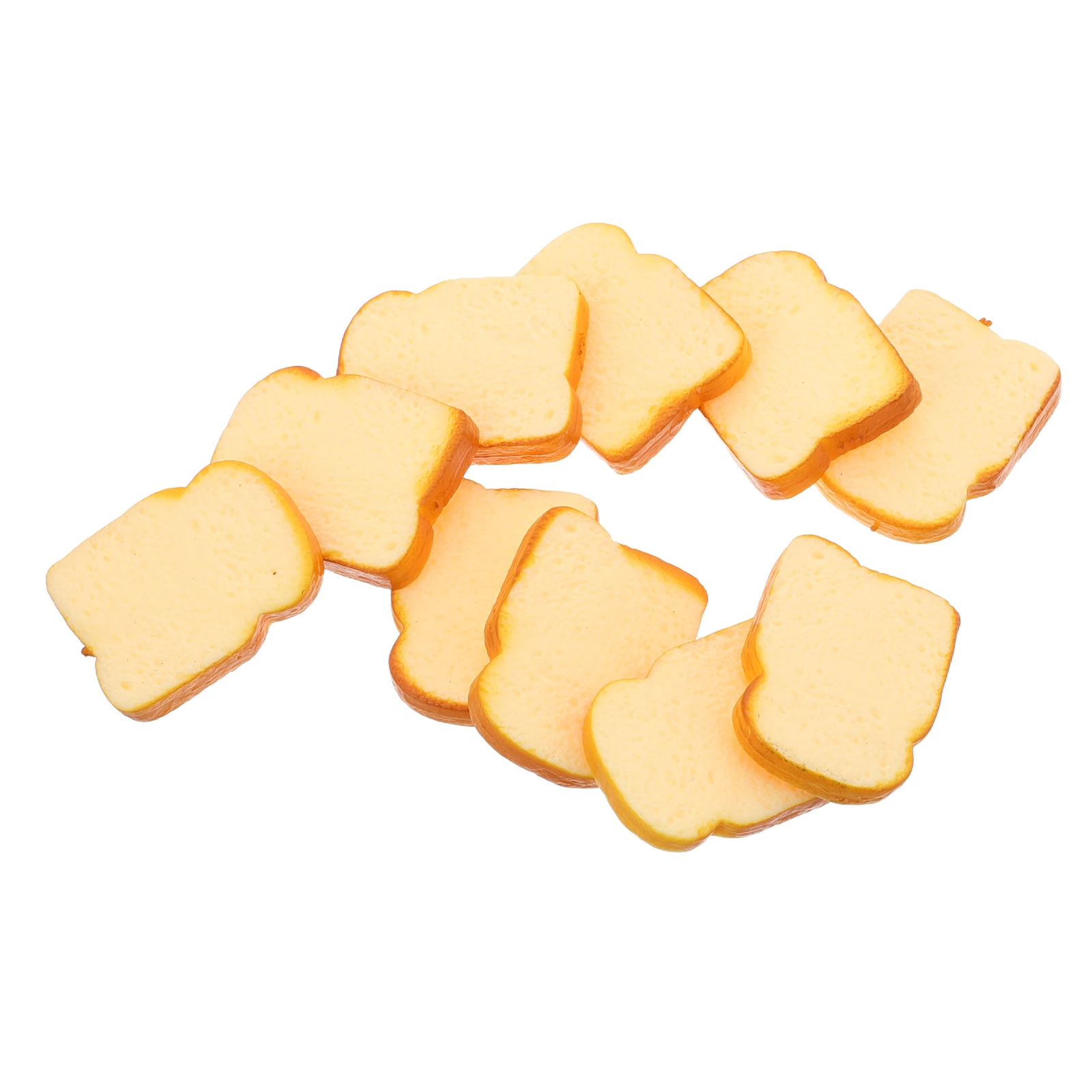 10 Pcs Simulation Toast Slice Realistic Faux Bread Party Decorations Miniature Food Display Prop Craft Resin Model Ornament Play