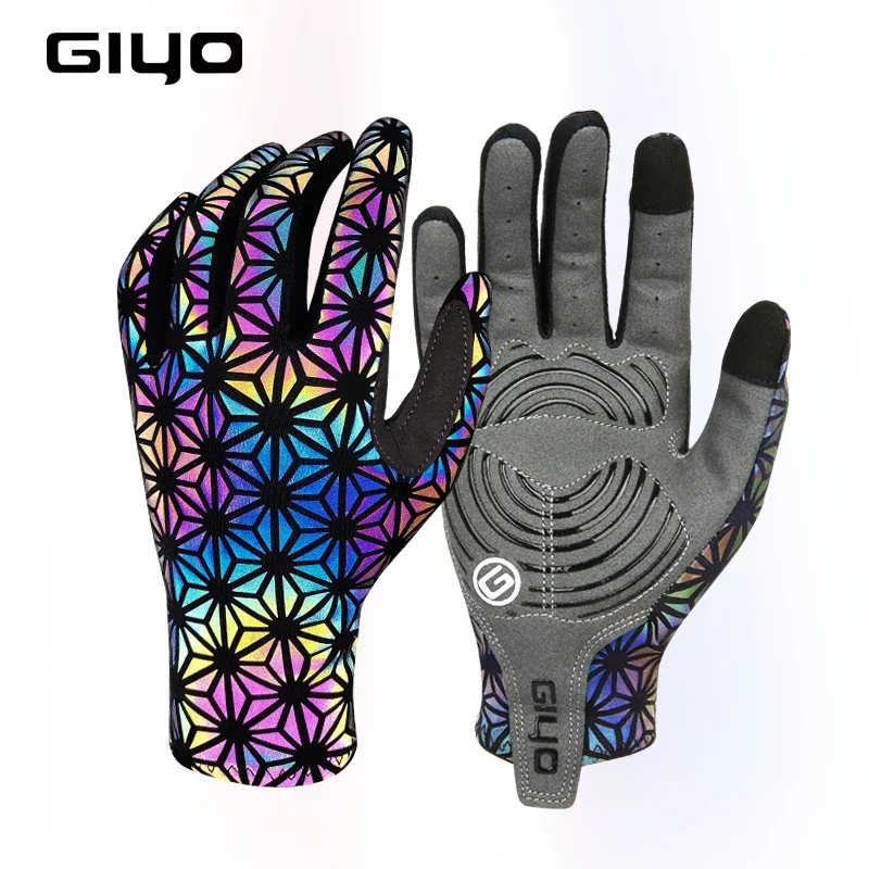 Giyo Cycling Gloves Road MTB Touch Screen Mountain Bike Gloves Full Finger Reflective Mitts Men Women