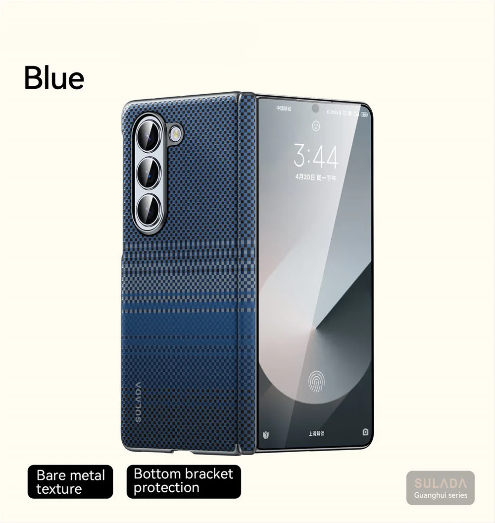 

Роскошный кожаный чехол с тканым узором для Samsung Galaxy Z Fold6 Magsafe, задняя крышка с петлей