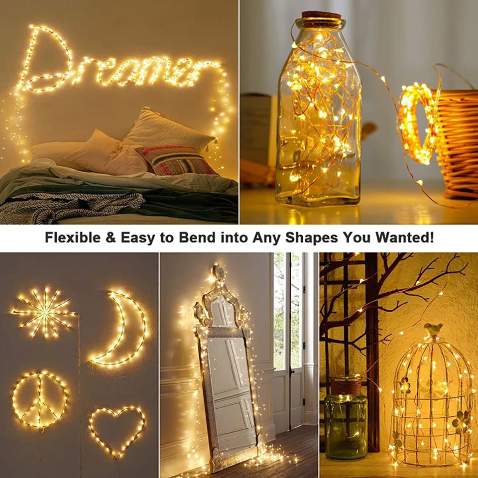 1 سلسلة ضوء زجاجة النبيذ LED، تعمل بالبطارية، سلك نحاسي صغير مزخرف، ضوء حكاية خرافية للزجاجة