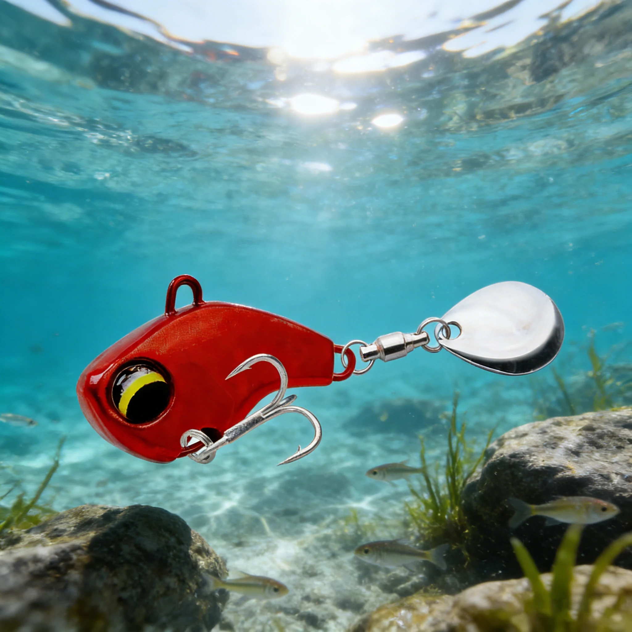 Neue Ankunft 1 stücke 6g/14g/26g Metall VIB Angeln Locken Spinner Sinking Rotierenden Löffel pin Crankbait Pailletten Köder Angelgerät – Detail 4