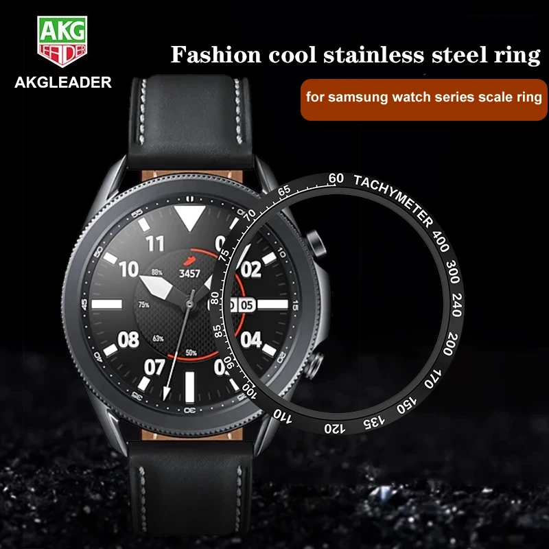 AKGLEADER For Samsung Watch 46mm 42mm Original Steel Ring Sticker for Samsung Galaxy Watch 3 41mm 45mm cover