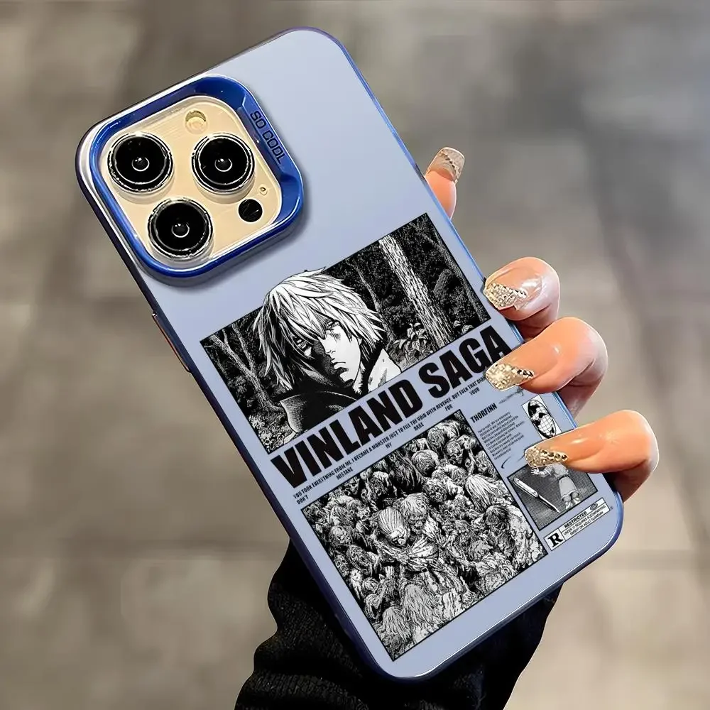 Funda para Teléfono V-Vinland S-Saga Anime M-Manga para iPhone 17 16 15 14 13 12 11 Pro Max Air, Mate, Láser, Aurora, Antigolpes