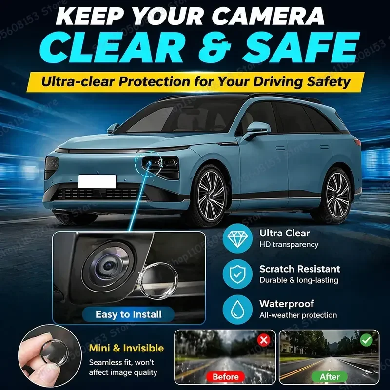 

For XPENG G9 2022 2023 2024 2025 2026 360 Degree Reverse Camera Cover Scratch Proof PC Lens Protector Sticker Set 2pcs