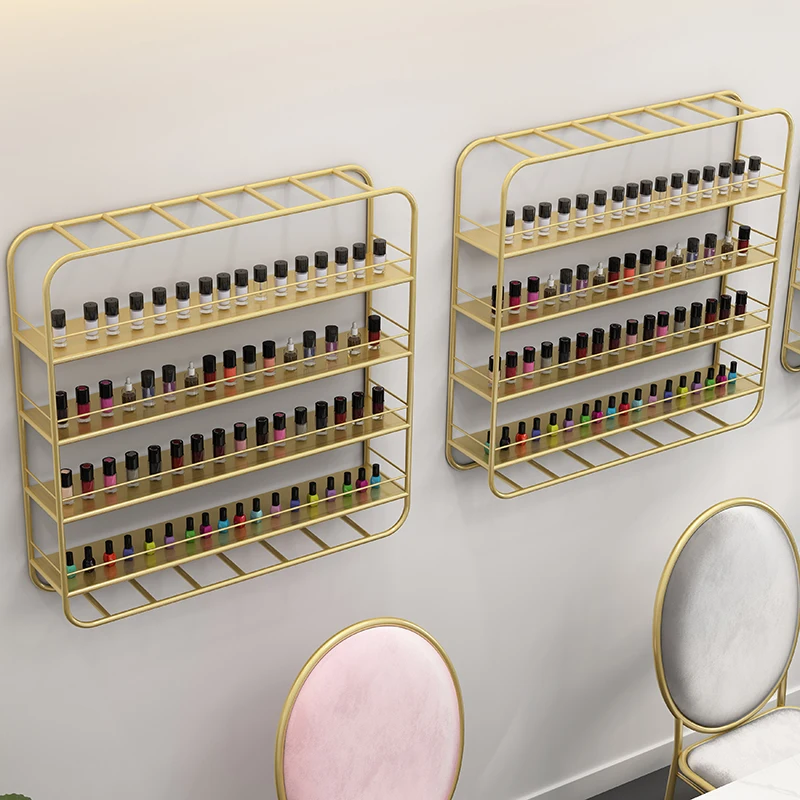 

Scandinavian Nail Polish Wall Rack Salon Display Shelf for Gel Bottles Wall-Mounted Storage System for Beauty Shop Storage Rack