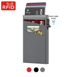 Anti Theft Blocking Credit Card Holder Wallets Men Slim Minimalist Wallet Cardholder Case RFID Metal Case Money Bag Purse Travel