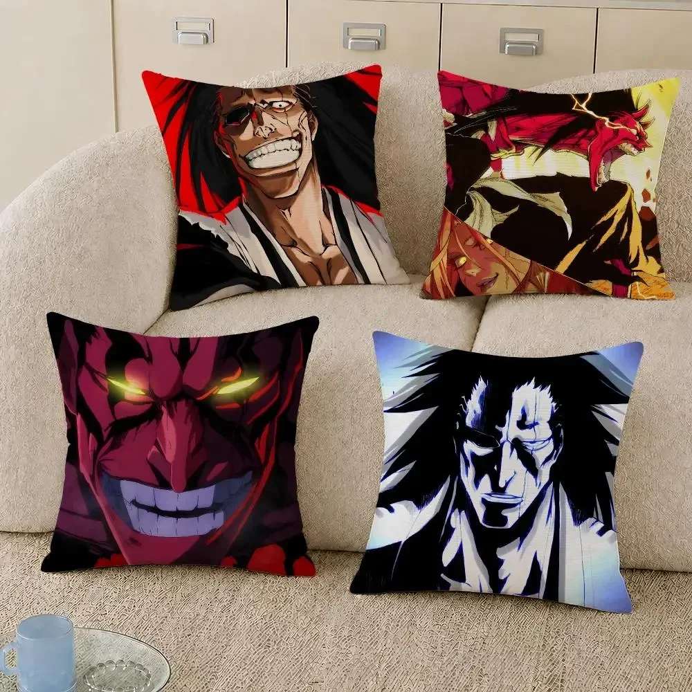 Anime Kenpachi Zaraki Bleach Gotei 13 Cushion Cover Decorative Pillowcase Soft Short Plush Cozy Durable Sofa HomeDecor Items