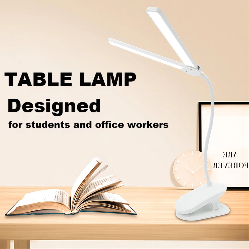 

Led Learning Light Clamp Desk Lamp Clip-On Student Dormitory Bedside Reading USB Charging Clip Portable Lamp Eye Protection