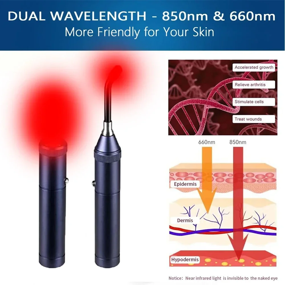 LED Red Light Therapy for Mouth Ulceration Herpes 660nm 850nm Near Infrared Light Therapy Device Pain Relief Skin Care Wand