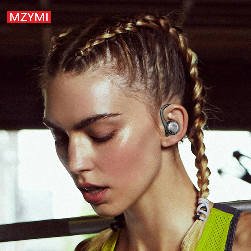 MZYMI Wireless Earphones Bluetooth Headphones EarHook TWS 9D Stereo Sound In-Ear Earbuds With MicrophoneSports Headset