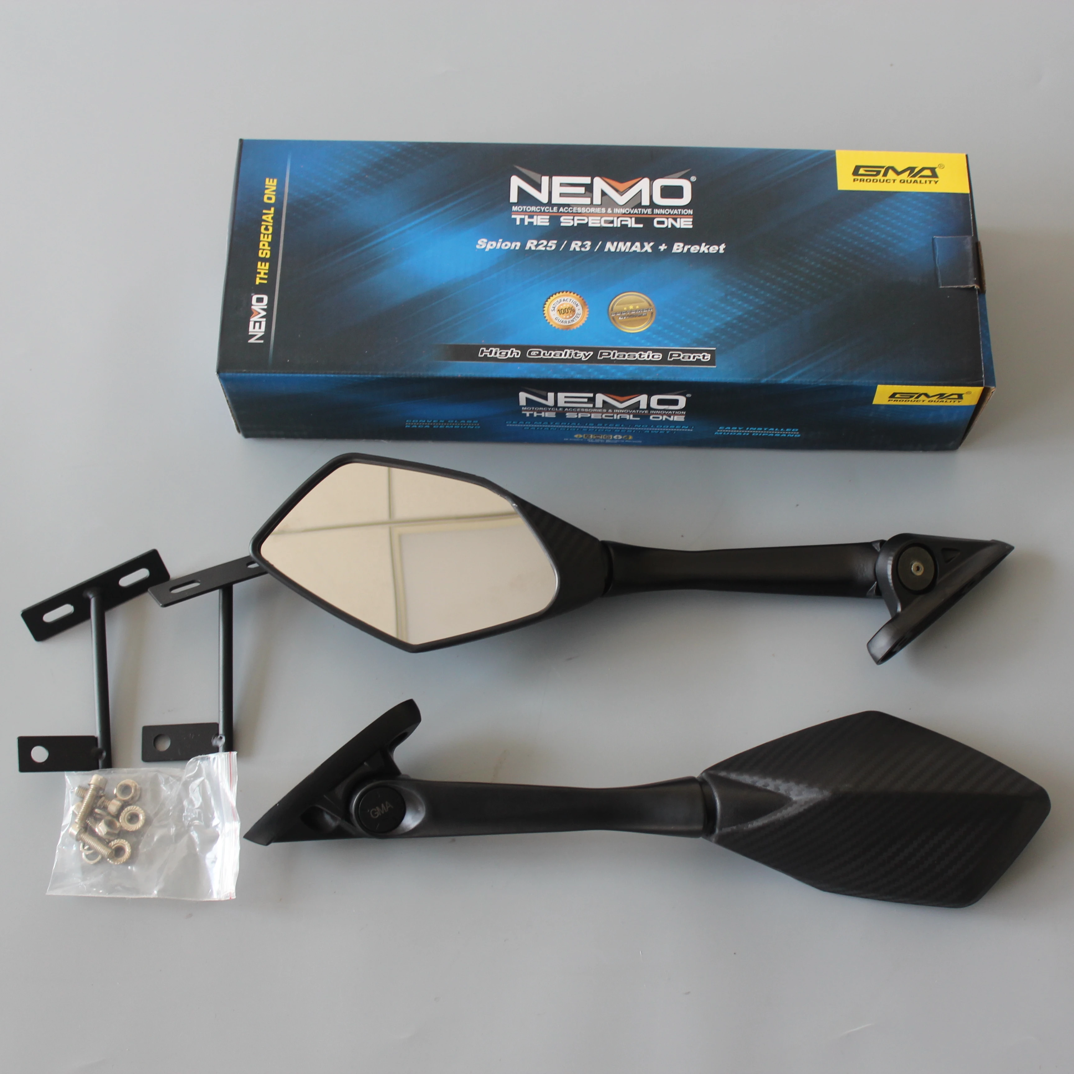 مرآة الرؤية الخلفية NEMO 1005 CBR250R مرآة جانبية NINJA Nmax R25 R3 مرايا خلفية لملحقات الدراجة النارية Yamahas Hondas