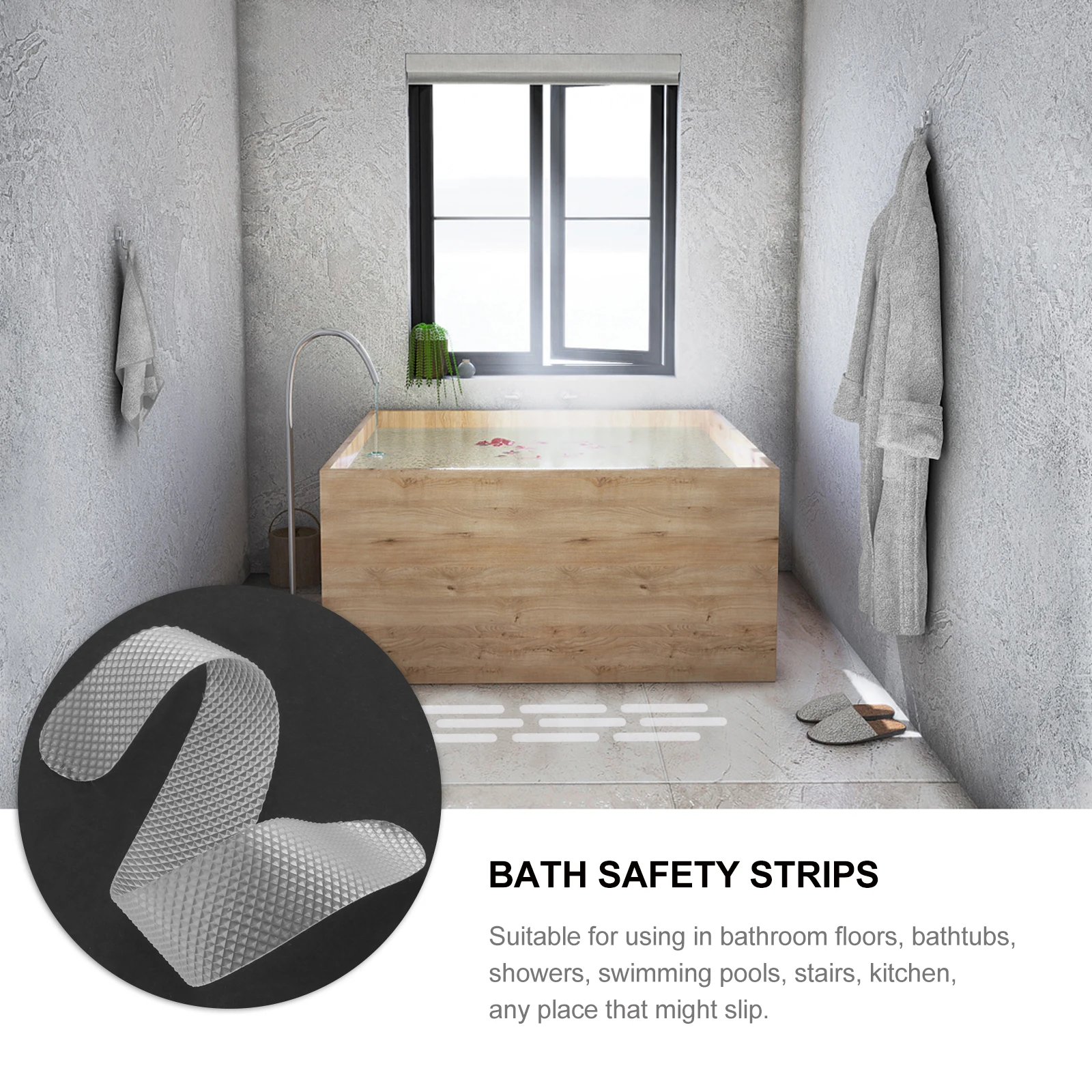 

36pcs Anti-slip Tape Bath Safety Strips Transparent Stickers Non Strips Adhesive Treads Bathtubs Plastic Long Lasting