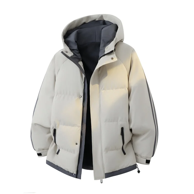 

Мужская зимняя утепленная хлопковая куртка с капюшоном, универсальная, модная, городская, стандартной длины, 100% полиэстер, теплоизоляция