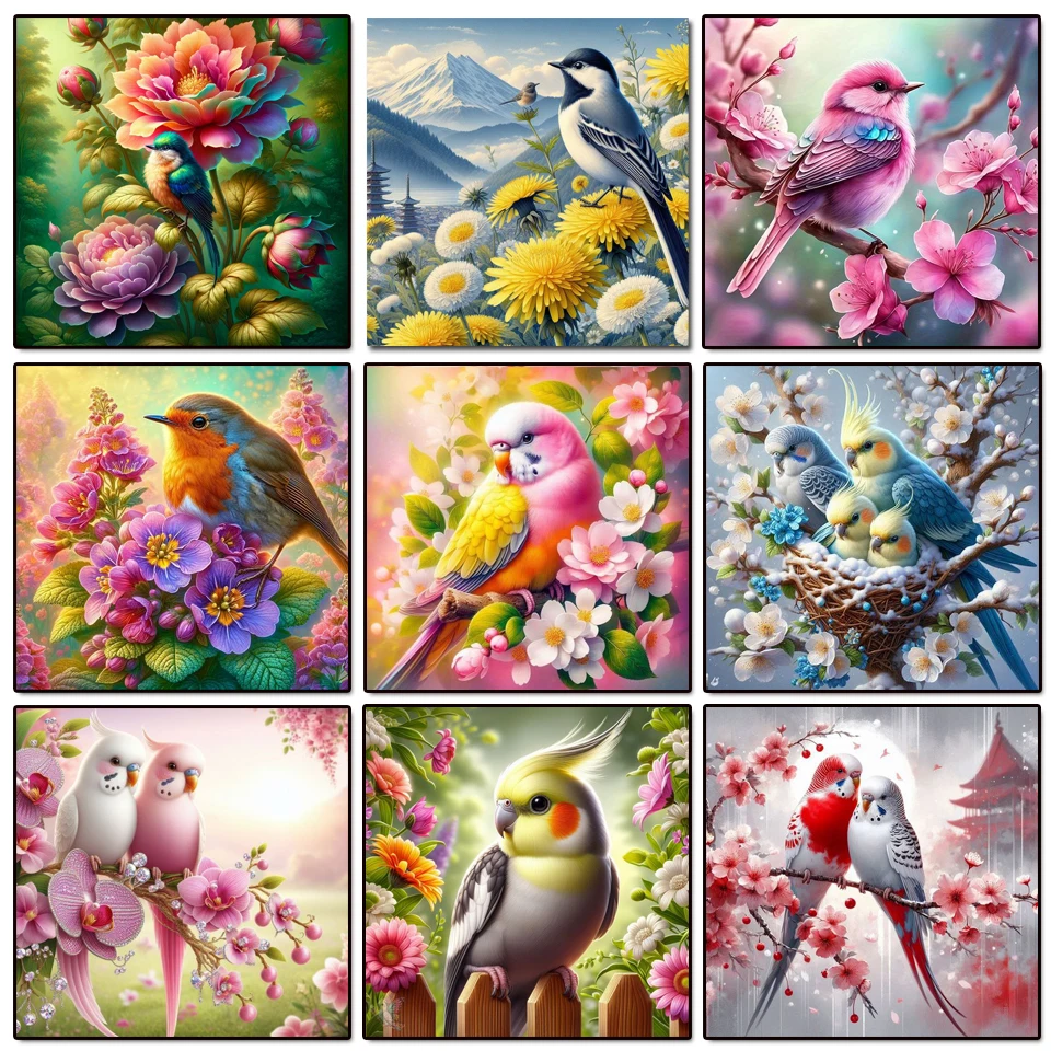 Blume und Vogel Kunst DIY Diamant Malerei neue Ankunft Kreuzstich Kits Stickerei voller Diamant Mosaik Strass Wand Kunst Dekor