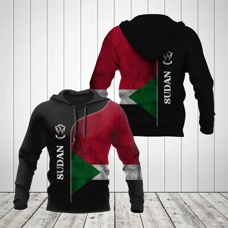 

SUDAN National Flag 3D Printed Hoodies For Men Fashion Eagle Graphic Sweatshirts Casual Veteran Streetwear Pullovers Tracksuit