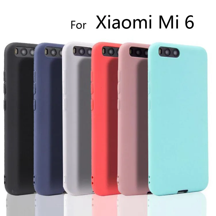 AAA Xiaomi Mi 6 Mi6 Crystal Clear And Matte Candy Solid color Silicone TPU  case for Xiaomi Mi 6 Mi6 Ultra thin cover case