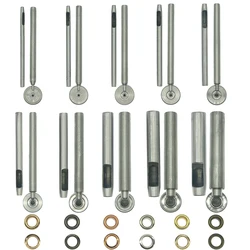 Manual Metal Setting Tools Kit for Inner Diameter Eyelets, DIY Kit, Diameter of 3,3, 3,4, 4.5,5,6,8,10,12,14mm