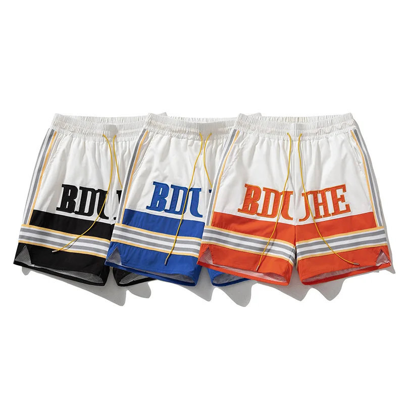 

Embroidered Basketball Sport Shorts Men Campus Youth Summer Shorts America Retro Quick Dry Shorts Men Clothing Pants