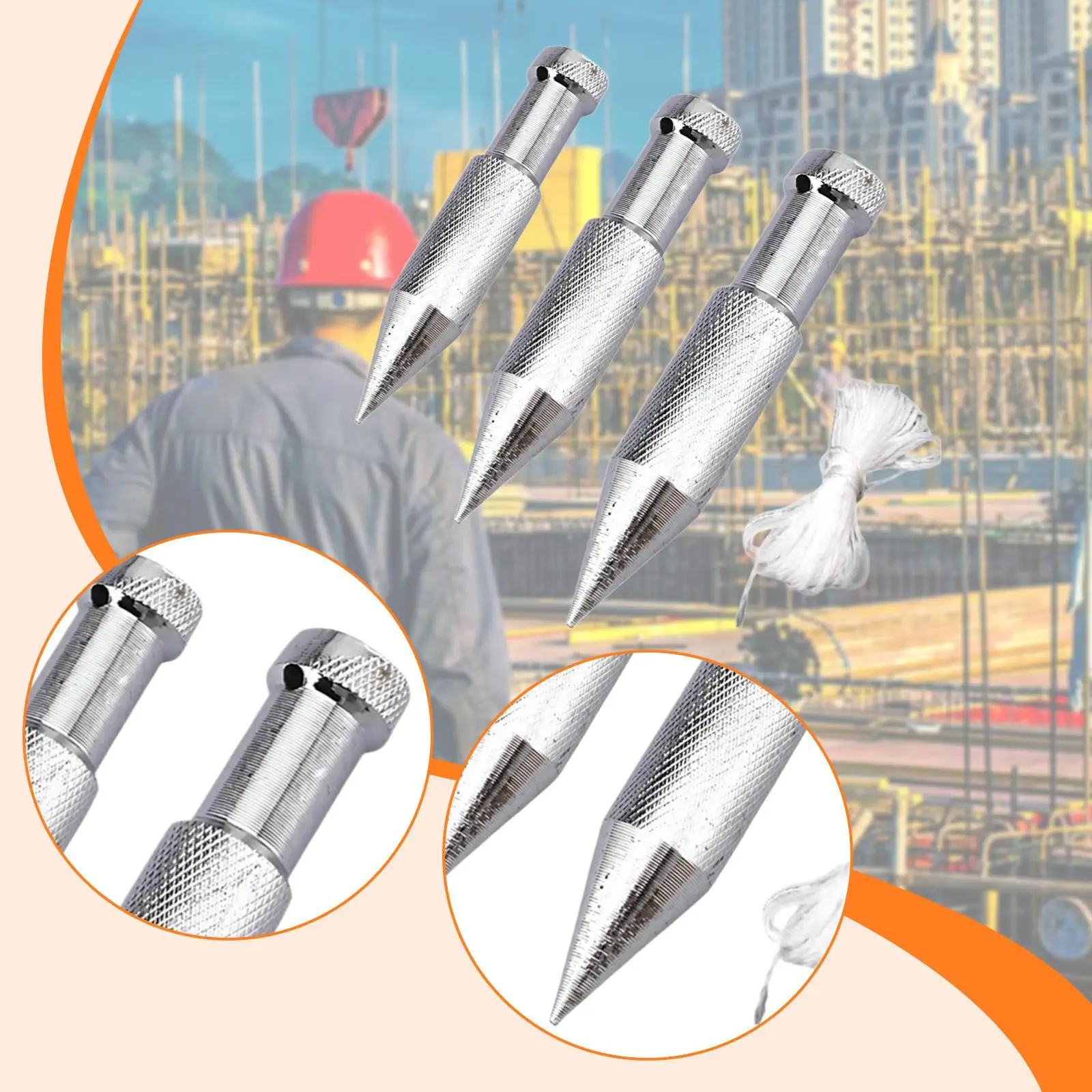 Plumb Bob Measuring Tool – 1pc Vertical Hammer For Accurate Building Alignment, Silver, 10cm X 2cm