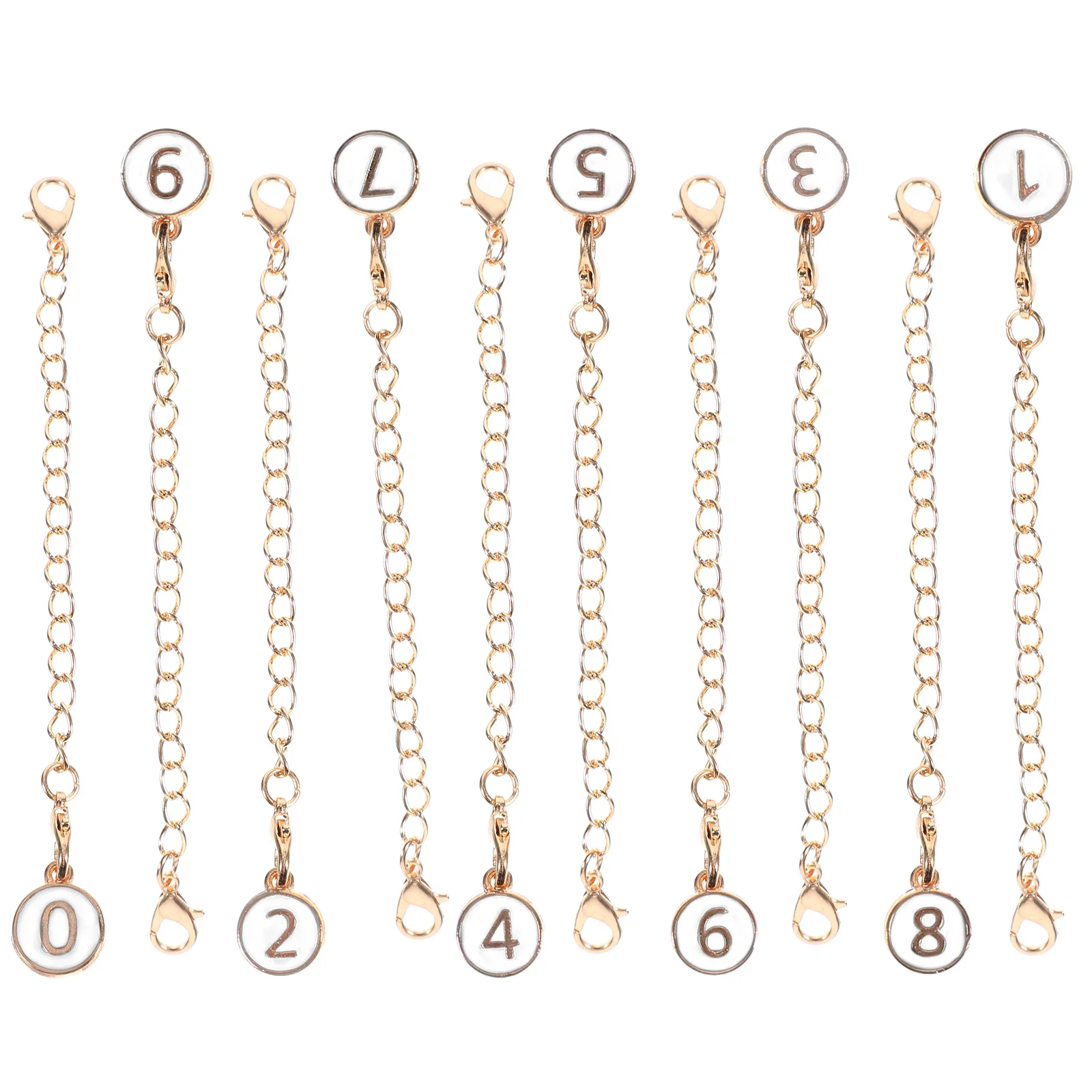 

10 Pcs Red Number Charm Chain Decorative Hanging Accessories for Water Cup Bag Crafts Pendant Lobster Clasp Keychains Jewelry