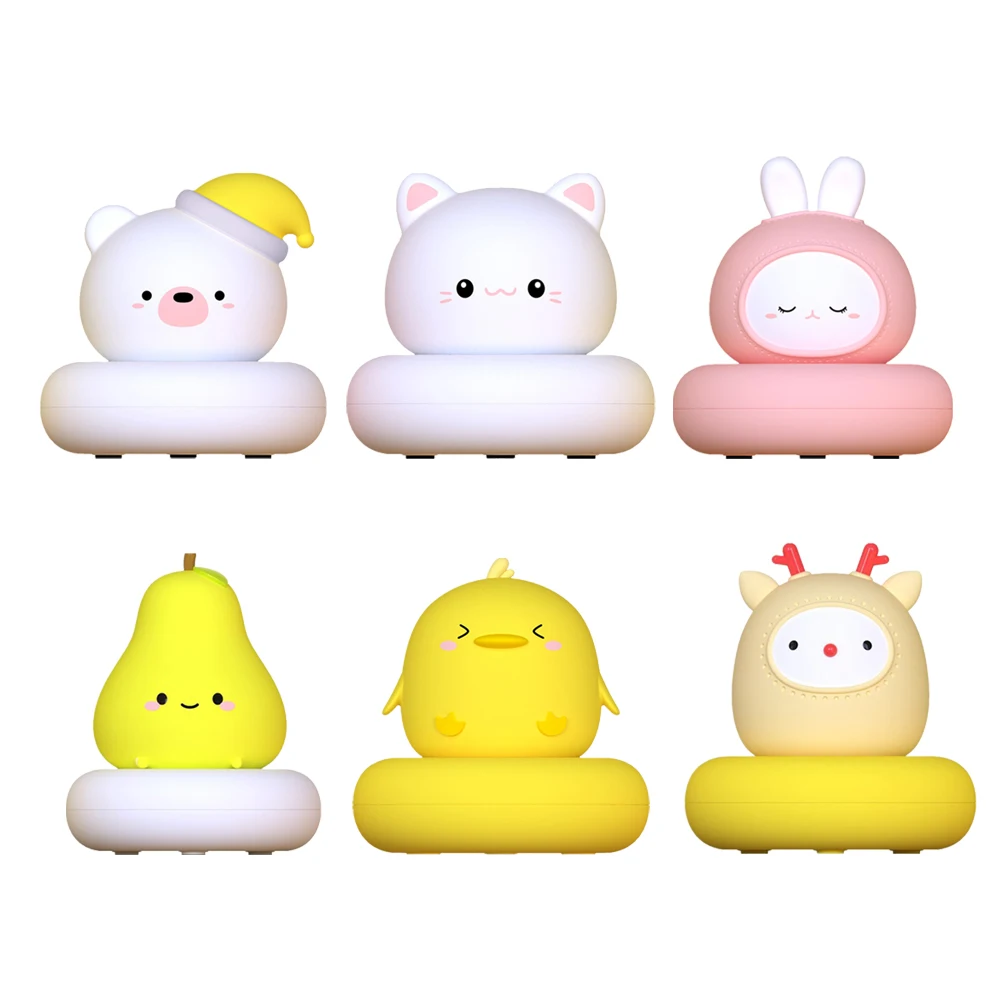 Cartoon Animals Night Light Children's Night Light Bear Rabbit Baby Nightlight for Baby Kid Bedroom Decoration USB Led Lamp