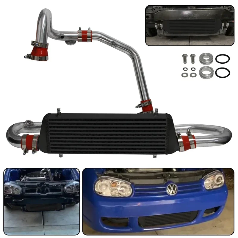 Upgrade Front Mount Intercooler + Pipe Kit Fit for VW Jetta GL/GLS/GLI Golf GTI MK4 1.8T