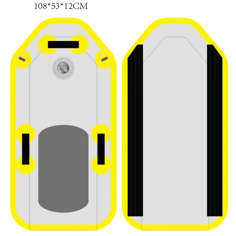 Winter Sports Equipment Inflatable Air Deck Toboggan Ski Board With Sturdy Handles