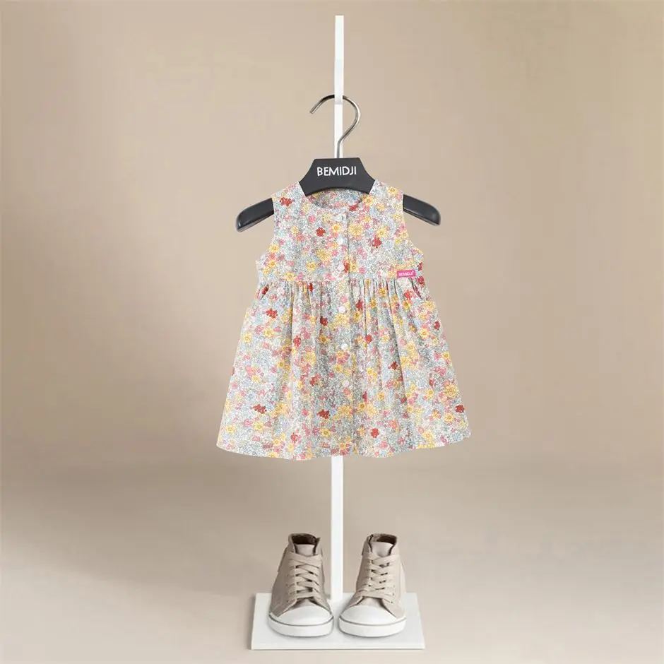 Western Princess Style Baby Floral Skirt Children Sleeveless Dress Summer Children Sweet Baby Princess Skirt