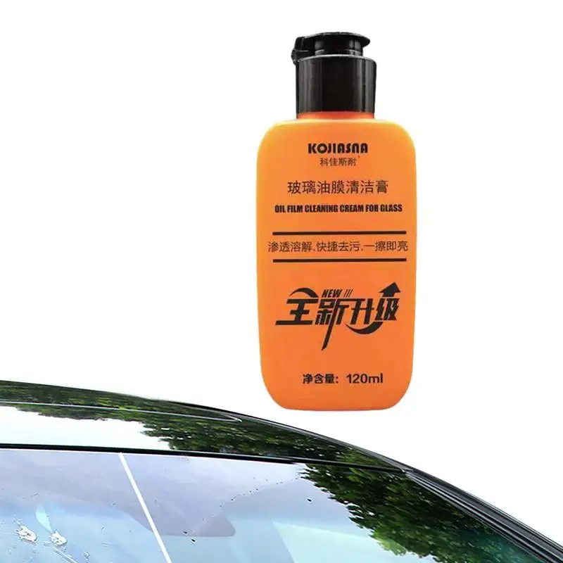 

Auto Glass Cleaner 120ml Waterproof Degreasing Glass Cleaner Cream Gentle Car Supplies Glass Film Remover Forms Protective Layer