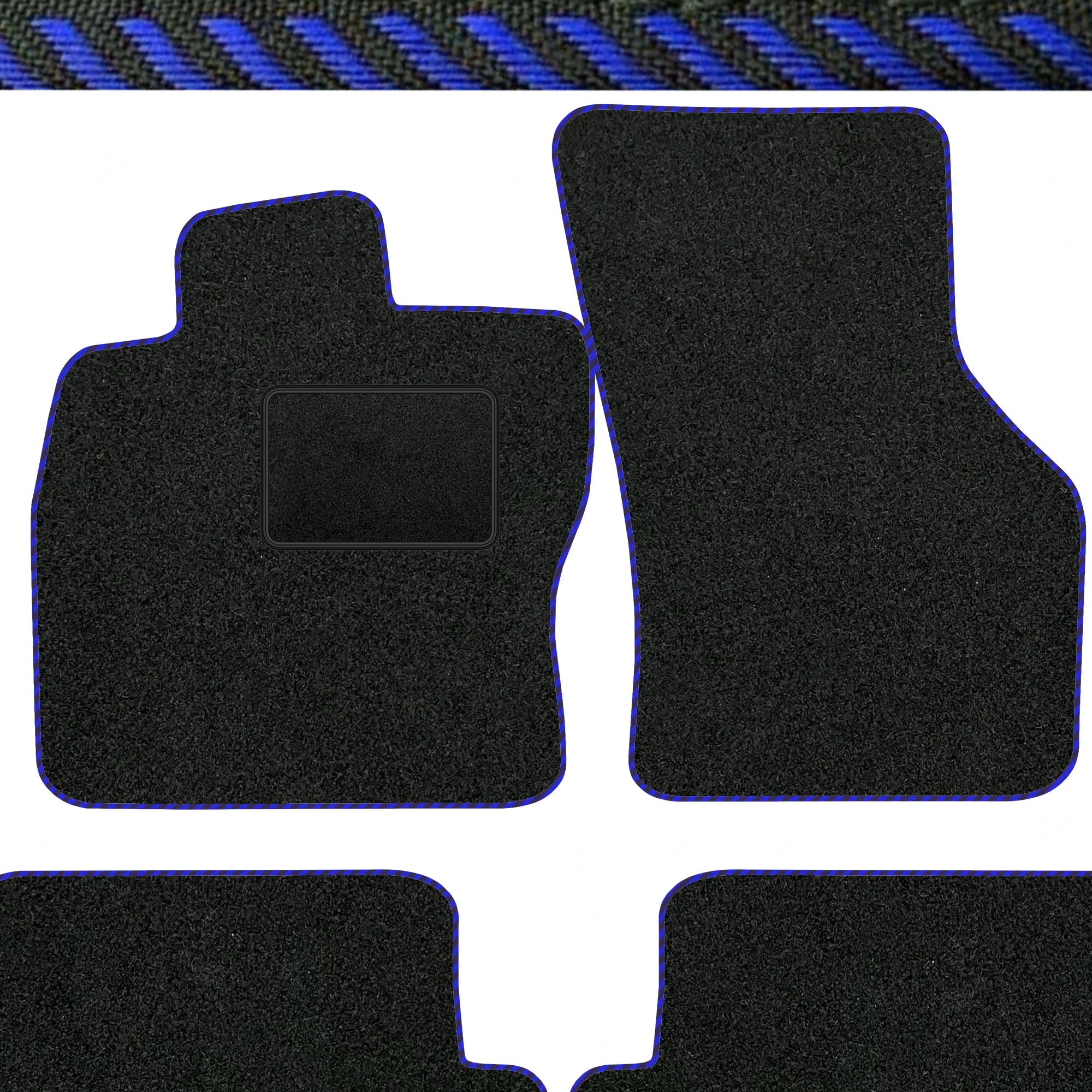 Set velours vloermatten passend bij Smart Roadster 2003-2005-Trim Blue