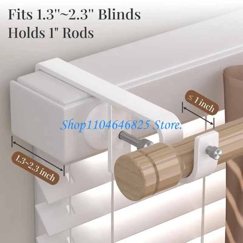 Clamp Fit Curtain Rod Support 3 Pack for Bedroom Living Room Use