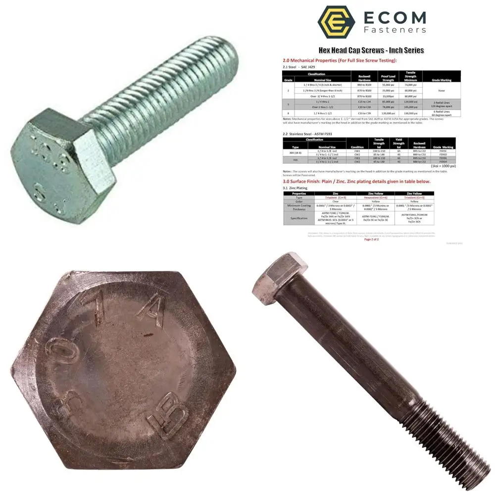 

Zinc-Plated Coarse Thread Metric Class 8.8 Hex Cap Screws M20-2.50 x 35mm, 25-Pack, Fully Threaded DIN 933