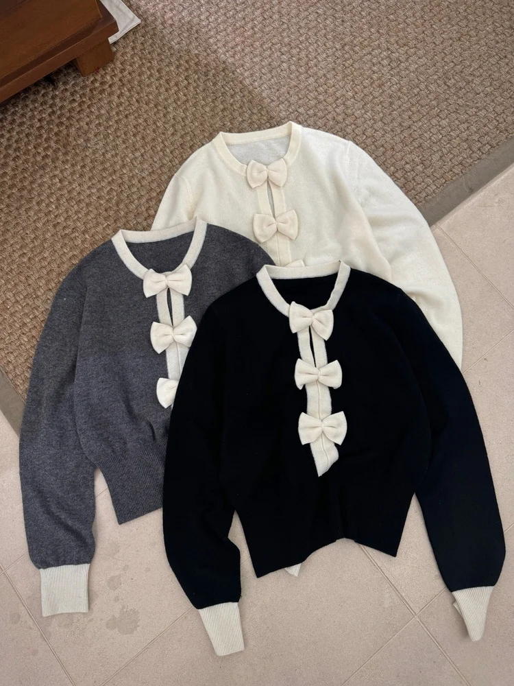 Ele 3D Nó Longo Sve Suéter de malha feminino outono inverno roupa interna de alta qualidade fibra de poliéster macia