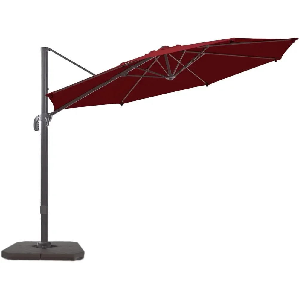 Patio Umbrella, Outdoor Offset Umbrellas ,Fade & UV Resistant, 5 Level 360 Rotation Aluminum Pole, Cantilever Patio Umbrella