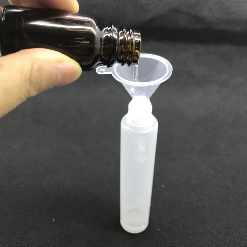 30 peças 30ml 60ml frasco conta-gotas vazio de plástico PET tampa de ponta longa para solvente de óleo com funil