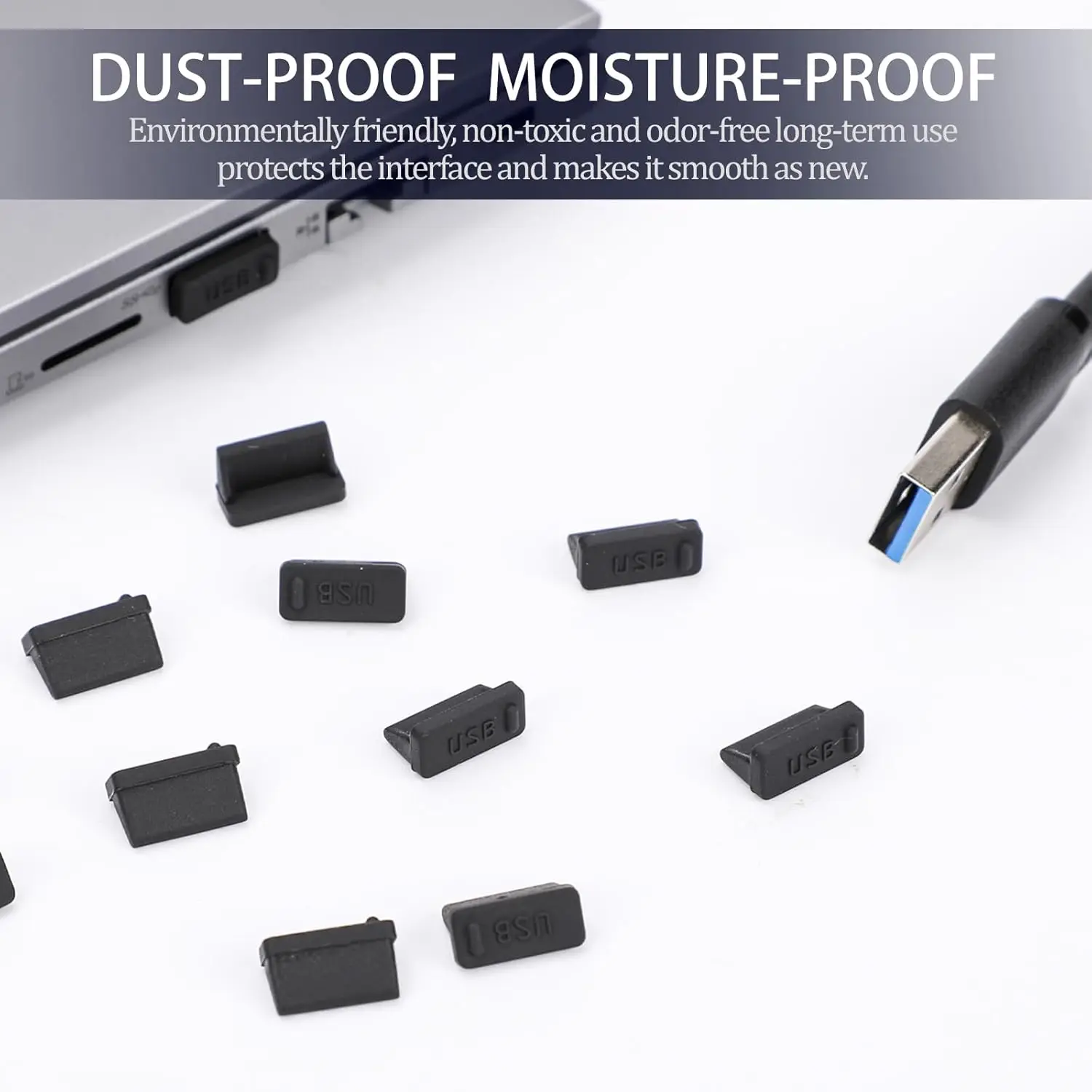 Dust Plug for USB -A Charger Port Cover Cap Female Jack Universal Silicone Dustproof USB-A Ports Protector PC Notebook Laptop view 5