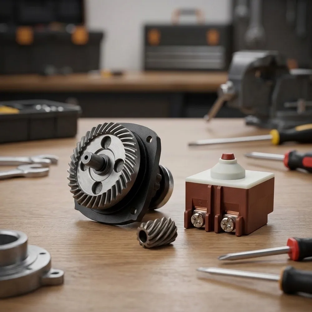 1 Set Gear Assembly And Switch For Angle Grinder GWS6-100 GWS6-115 GWS6-125 Metal Plastic Replacement Parts Accessories