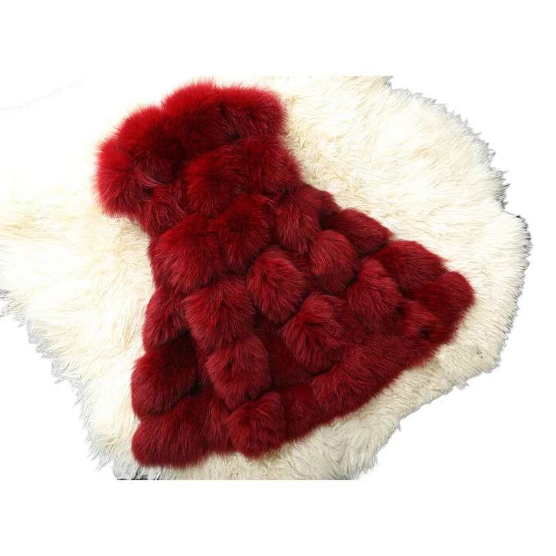 الفرنسية رومانسية رقيق لينة مربع فو الفراء المرقعة بلون مريح بسيط عصري فضفاض الشتاء سترة طويلة سترة