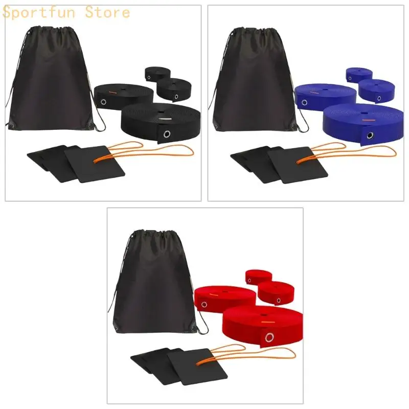 Bright High Visibility Volleyballs Field Line with Reinforced Anchors and Case X7JD