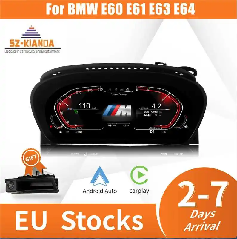 2024 오리지널 디지털 LCD 계기판, BMW 5 시리즈 E60 E61 E63 E64 525D CCC CIC 클러스터 조종석 Voor 속도계, 최신