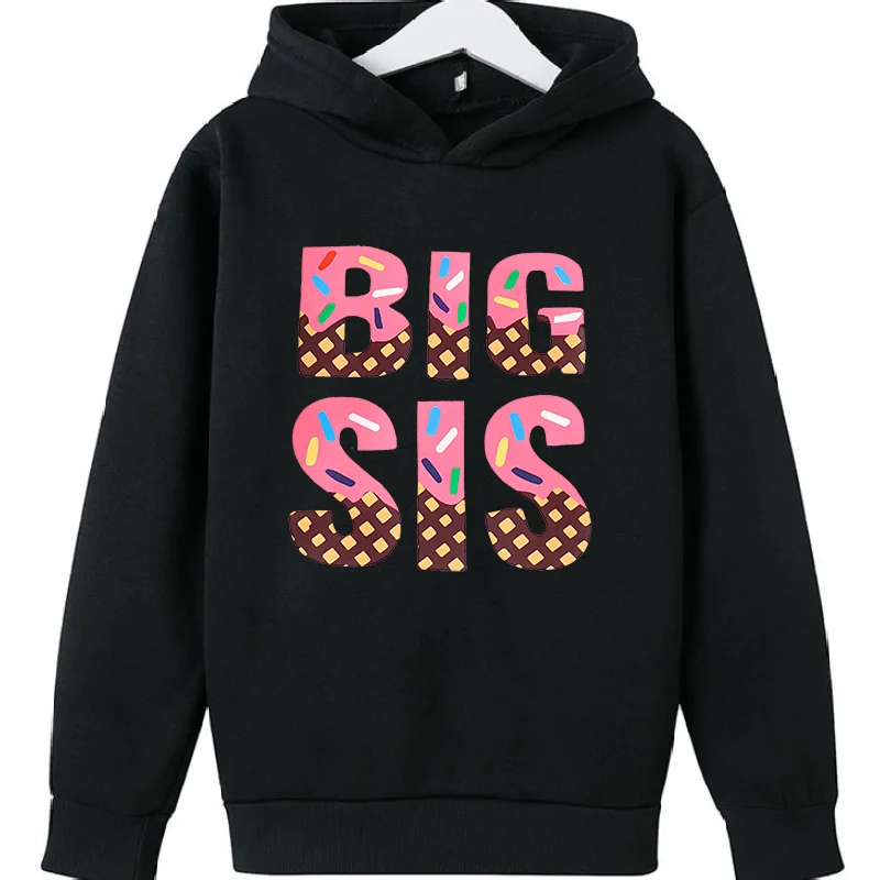 New  Fashionable Big Sis Letter  Sweatshirts Girls Leisure Sports Tops Thick Clothes Kids  Hooodie Sweater Sweatshirts TOPS
