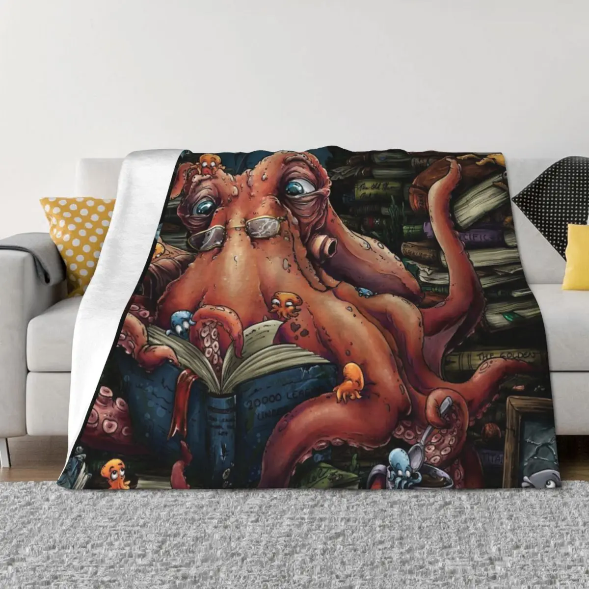 

Grandpa Octopus Throw Blanket Nap Soft Big for babies Blankets