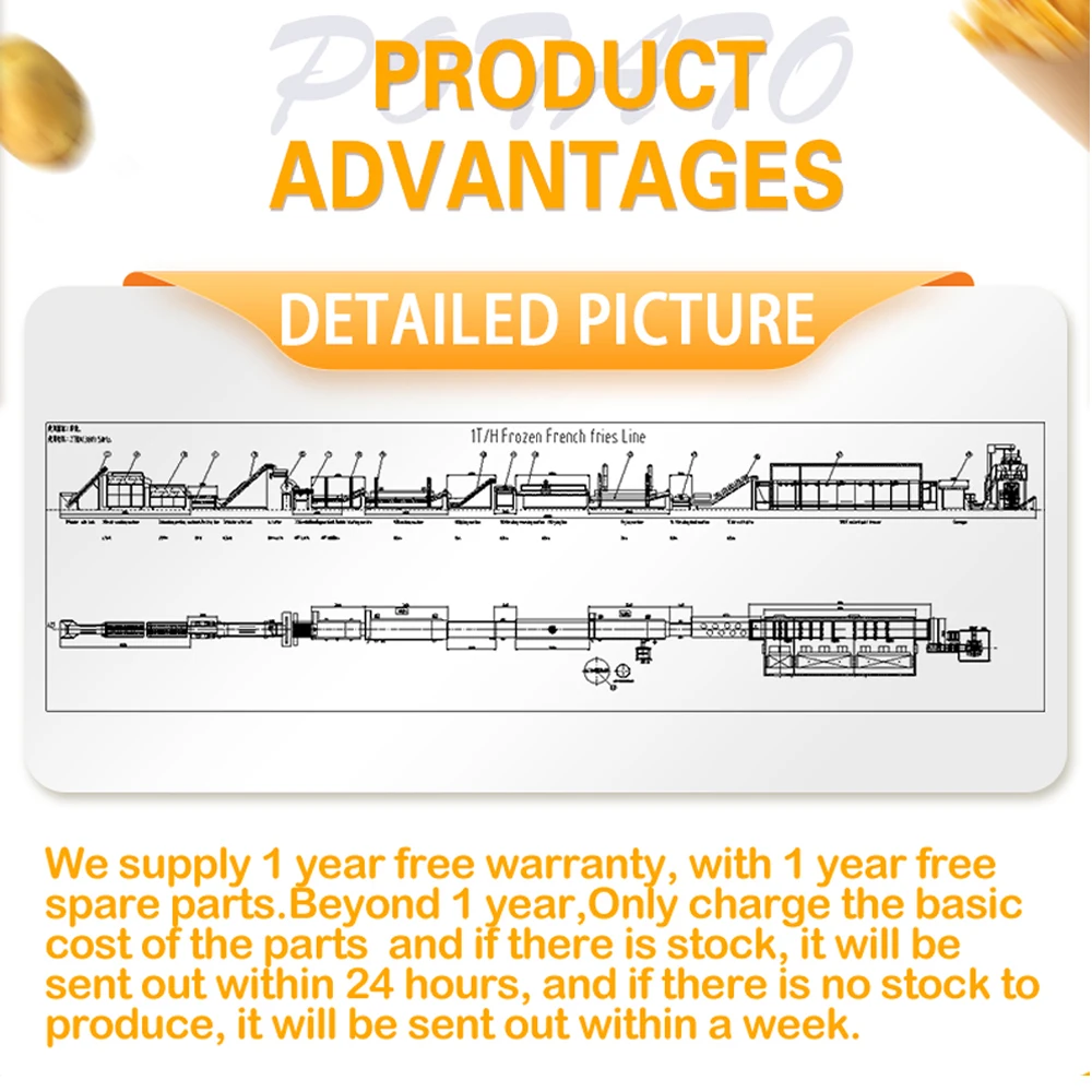 30KG/H Fried French Fries Production Line Automatic Potato Chips Making Machine Fresh Frozen French Fries Processing Line