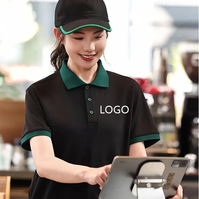 verao-jantar-workwear-camiseta-impressa-com-logotipo-churrasco-hotpot-restaurante-cafe-bolo-loja-garcom-camisa-de-manga-curta