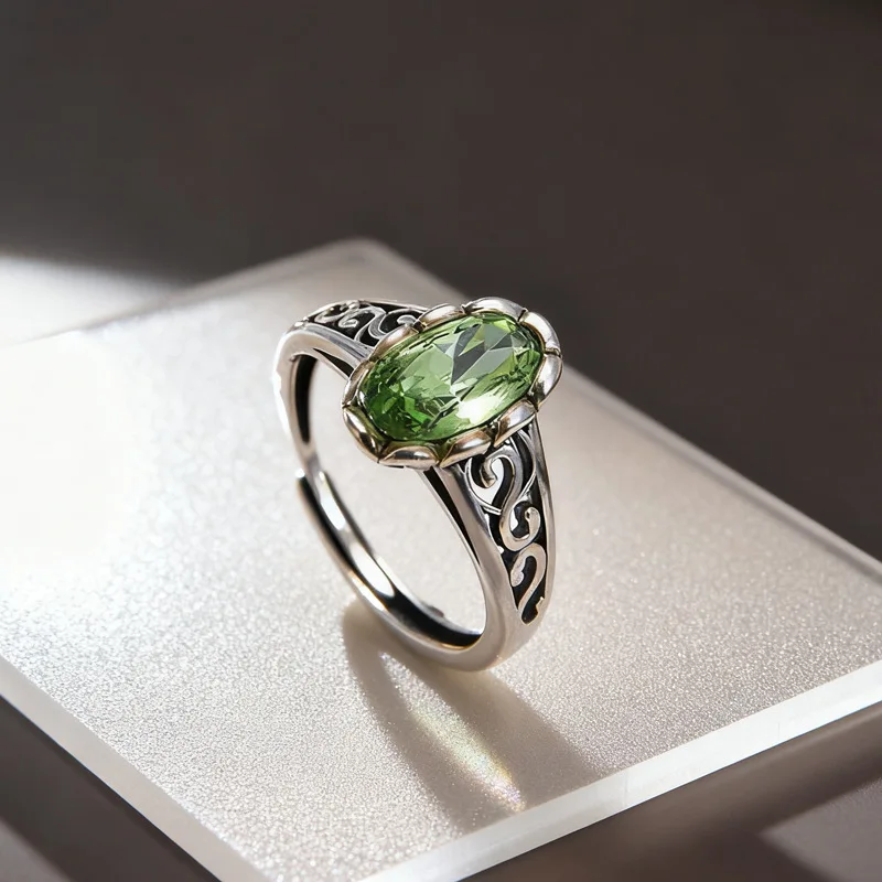 925 Sterling Silber Ellipse Zirkon verstellbare Ringe für Frauen Luxus Designer Schmuck Party Zubehör Geburtstagsgeschenk – Detail 8