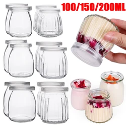 Baking Glass Bottles with Lid Honey Yogurt Pudding Glass Bottle DIY Wishing Bottle Mini Cup Jelly Milk Food Storage Container