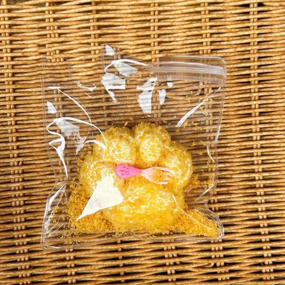 

Cat Paw Fried Food SqueezeToy Waffle Toast Simulated Food Squeeze Toy Interesting Funny TPR Squeeze Toy Practical Jokes