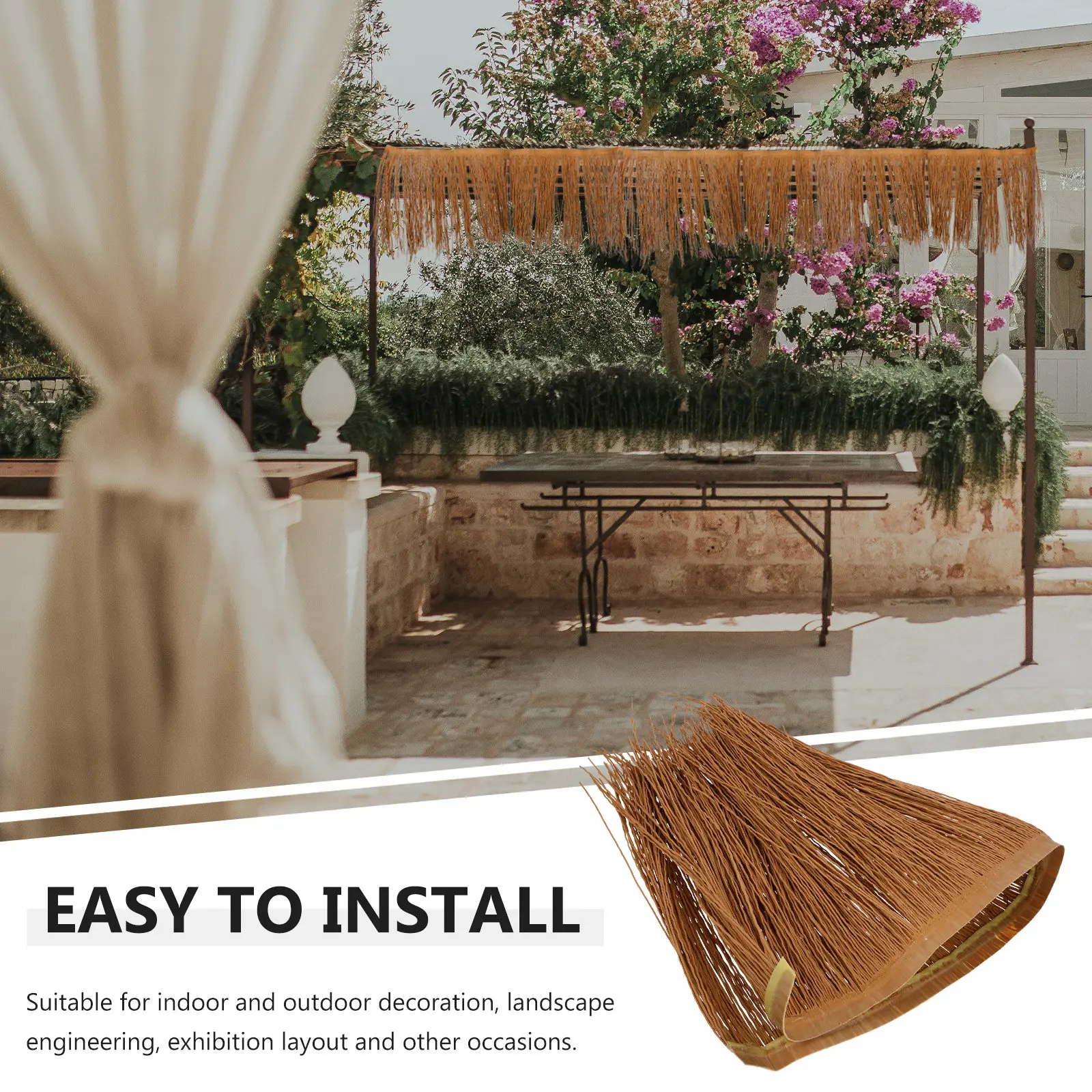 Synthetic Thatch Grass Roof Panels Weatherproof Artificial Thatch Roofing for Patio Garden Dog Chicken Coop Decoration