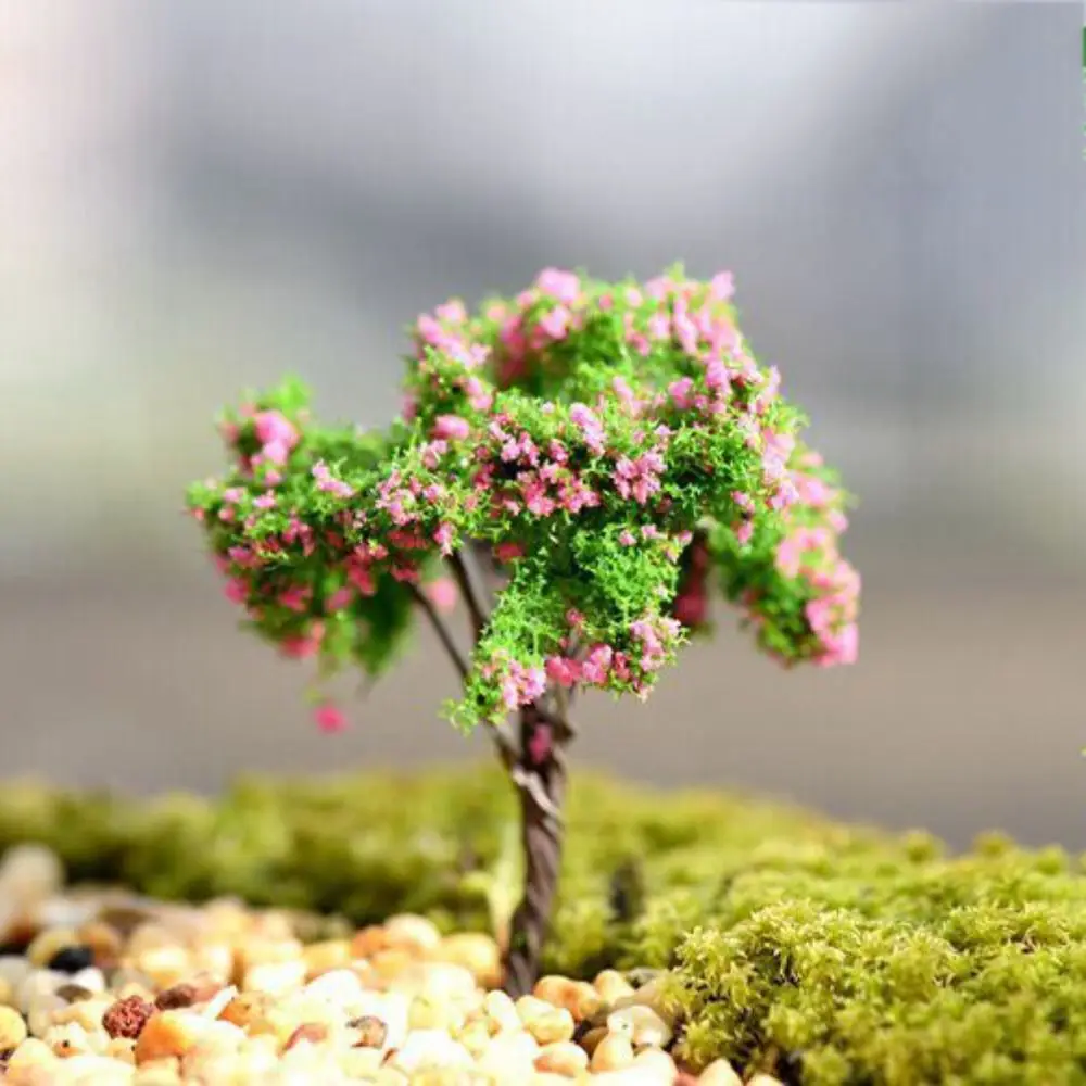 Rural Style Sakura Miniatures Durable Model Plastic Simulation Trees Landscape Vivid Garden